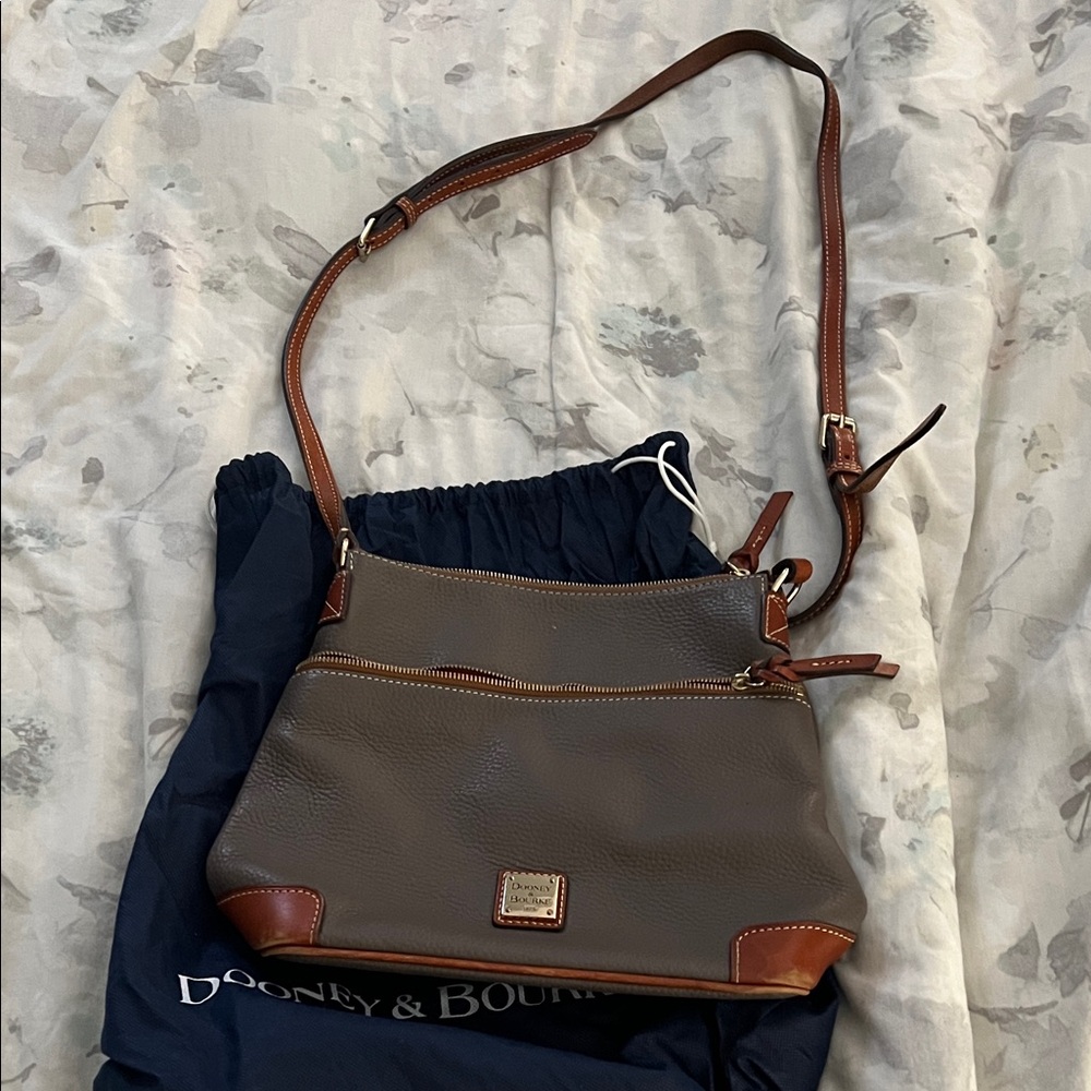 Dooney & Bourke Gray and Brown Crossbody Bag